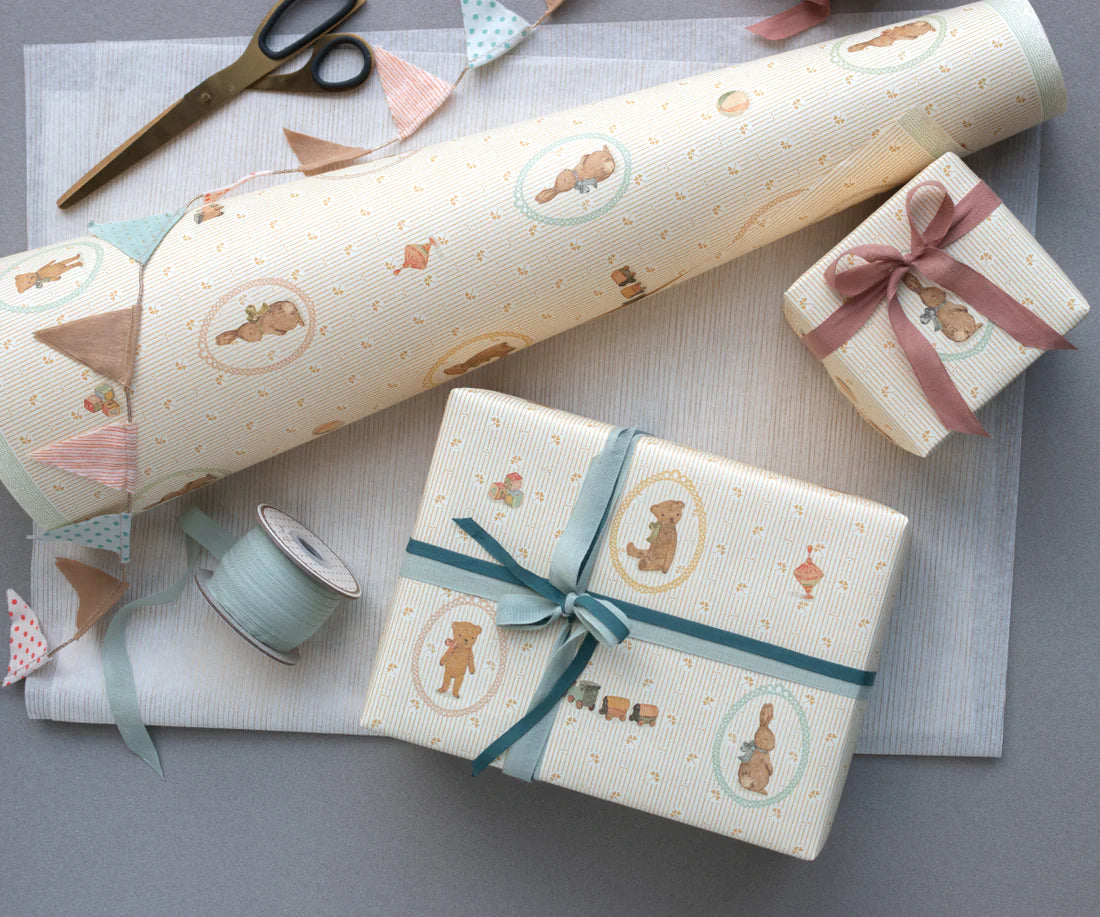 Maileg cadeaupapier bunnies and teddies