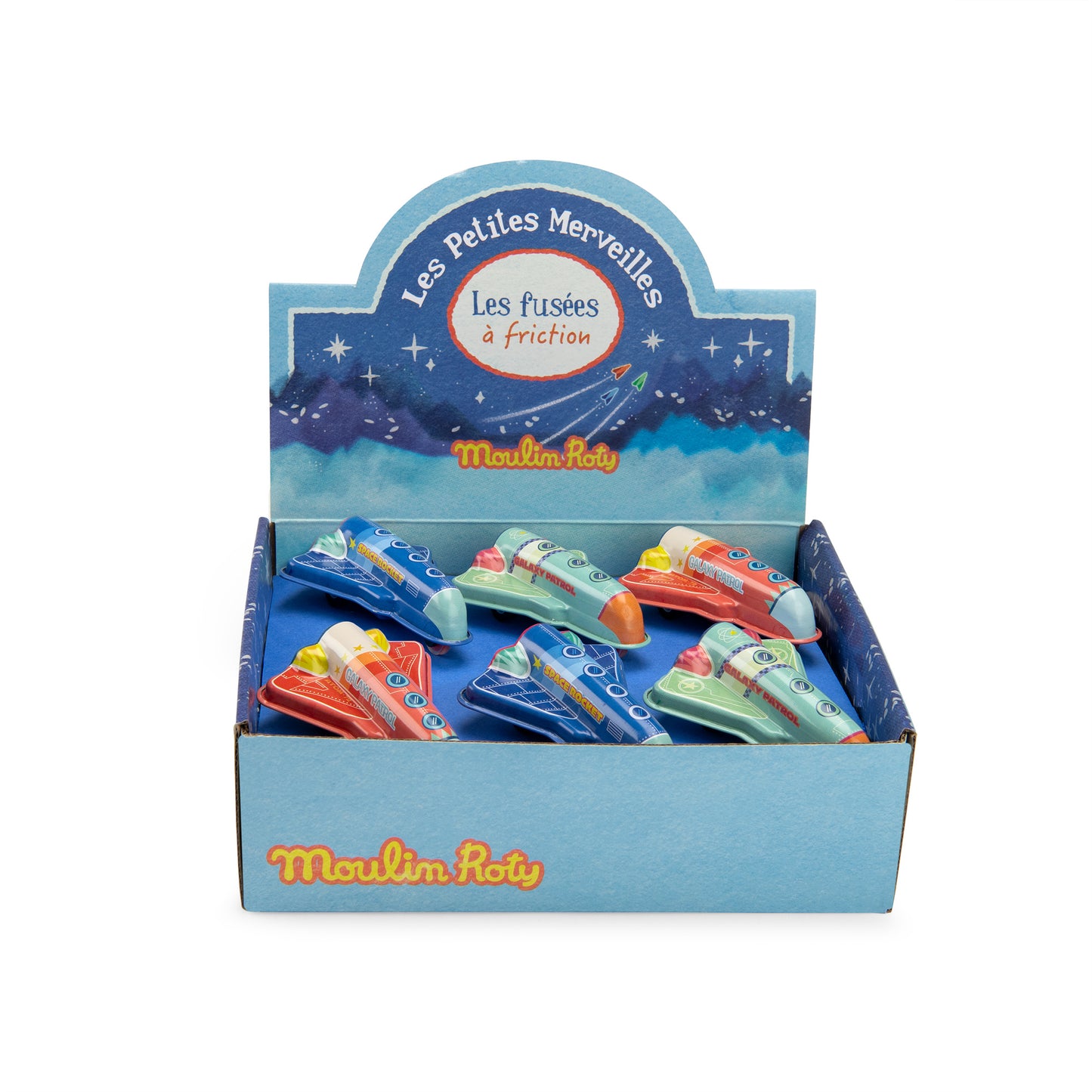 Moulin Roty raketauto pull back Les Petites Merveilles 3+