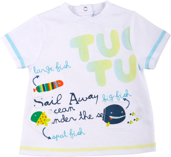 Tuctuc t-shirt blue sea hawai 98 Maat 98