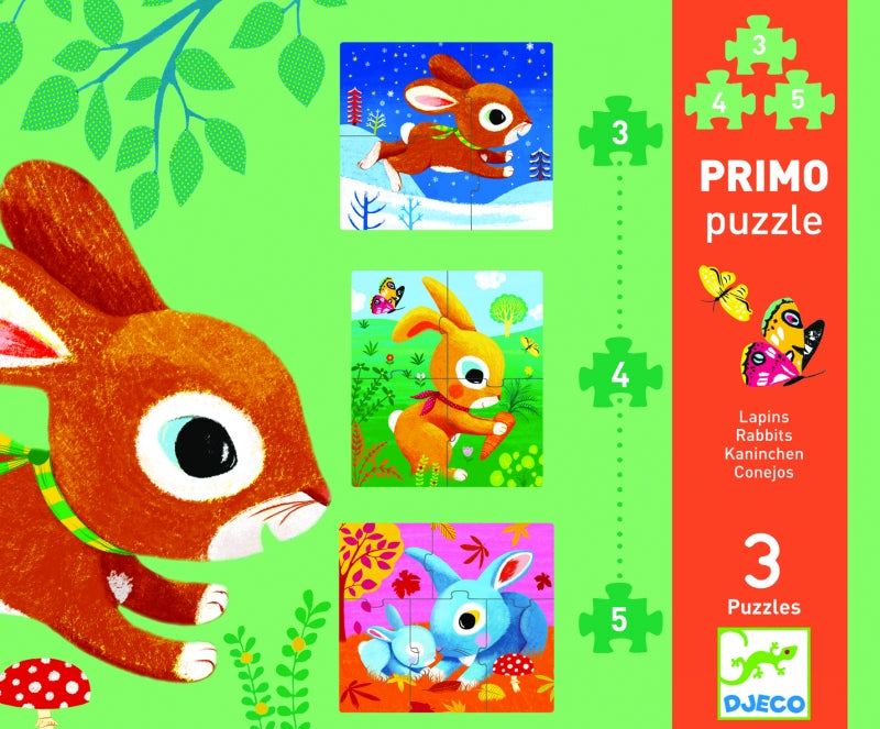 djeco puzzelset primo lapins 3+