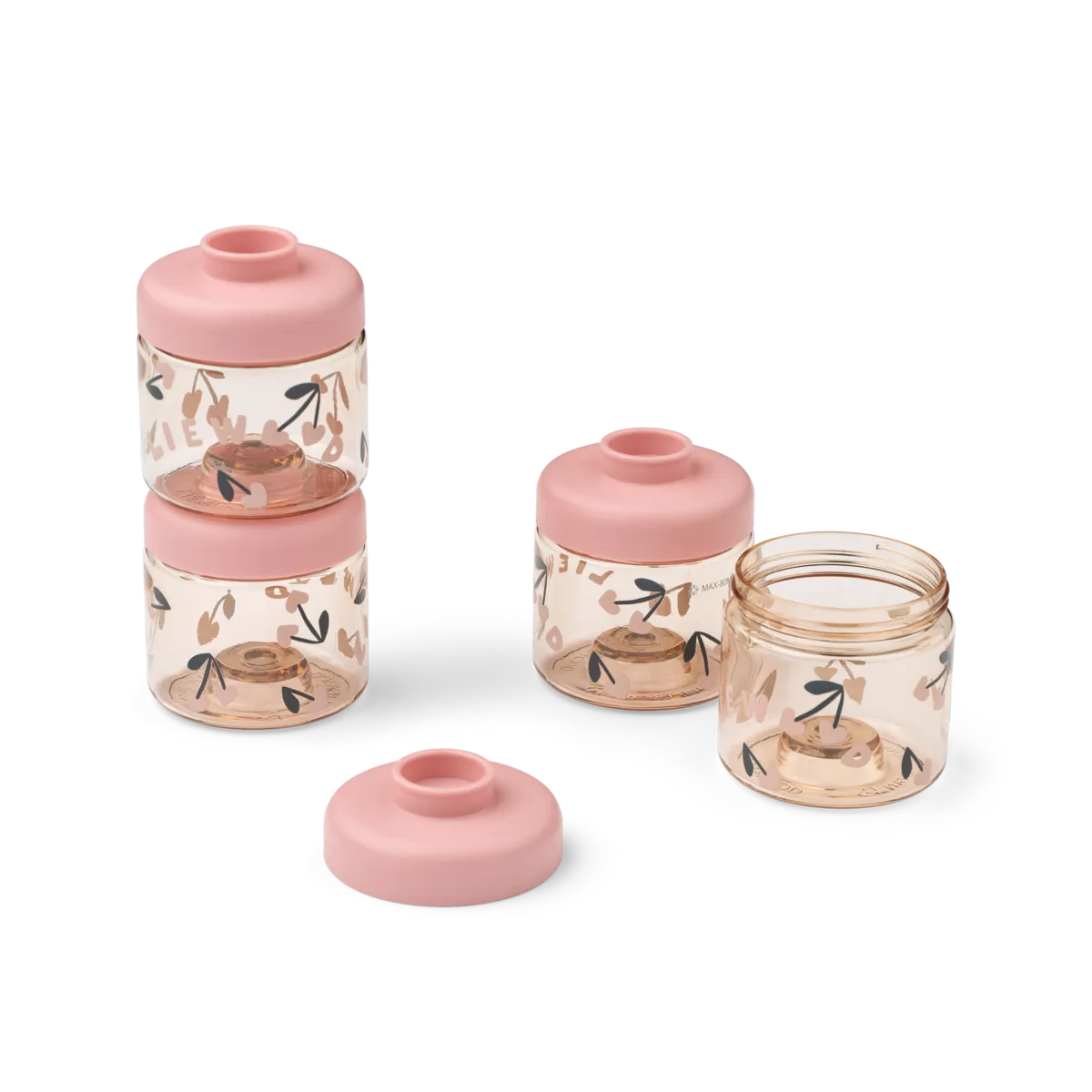 Liewood Dominique Baby Food Tritan Boxes 100 ml 4-Pack cherry heart