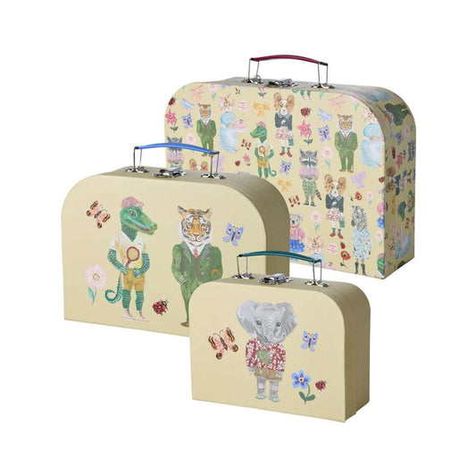 Rice Karton Koffer Crème Nathalie Lété Print Set van 3
