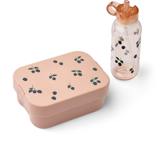 Liewood Chelsey Printed Lunchbox Set roze of blauw 3+ 2502 Berry Pale Tuscany