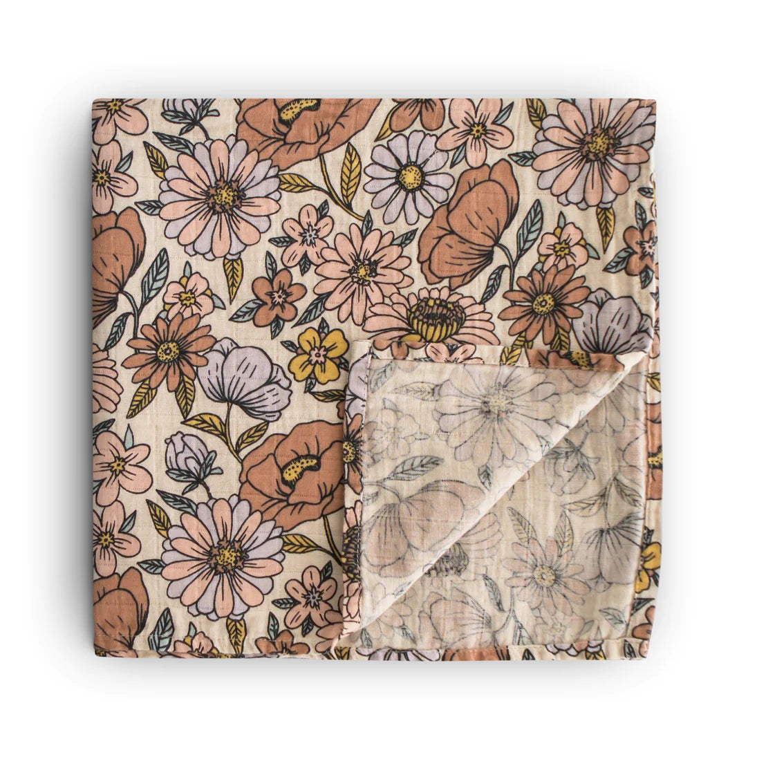 Mushie hydrodoeken prints 120 X 120cm Retro flowers