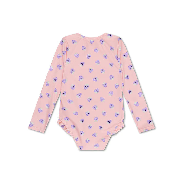 Sunwave brands SE UV Badpak Meisjes Met Lange Mouwen Roze/Paars Blackberry 86/92