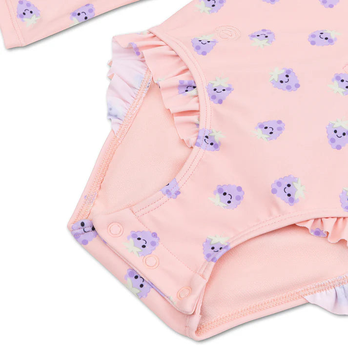 Sunwave brands SE UV Badpak Meisjes Met Lange Mouwen Roze/Paars Blackberry 86/92