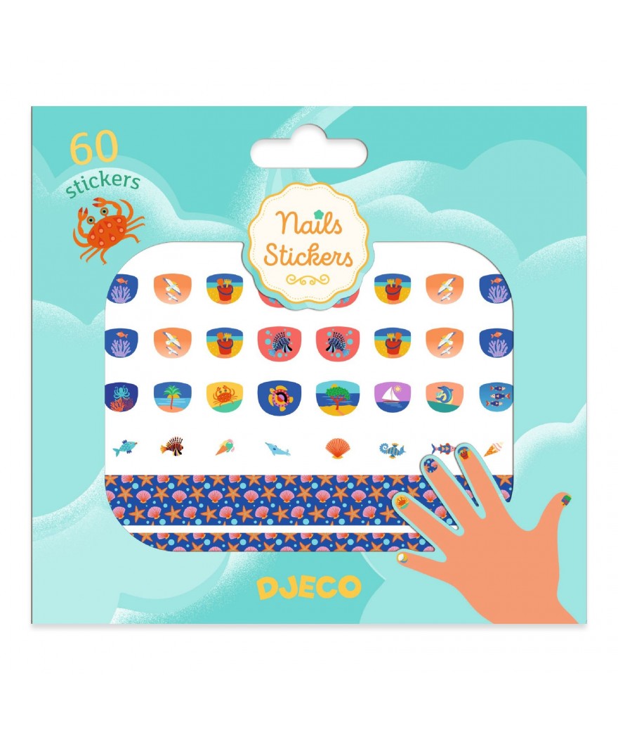 Djeco nagelstickers div kleuren 3+ Groen middelandse zee