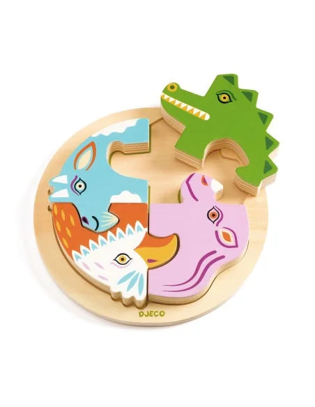 Djeco puzzel hout Rondo Croco 2+