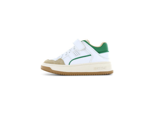 Shoesme witte sneaker met groene details 28