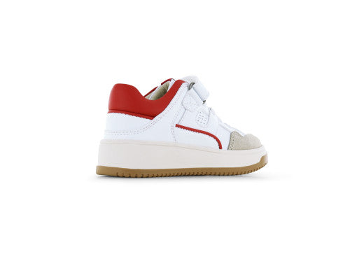 Shoesme witte sneaker met rode details 27