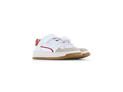 Shoesme witte sneaker met rode details 27