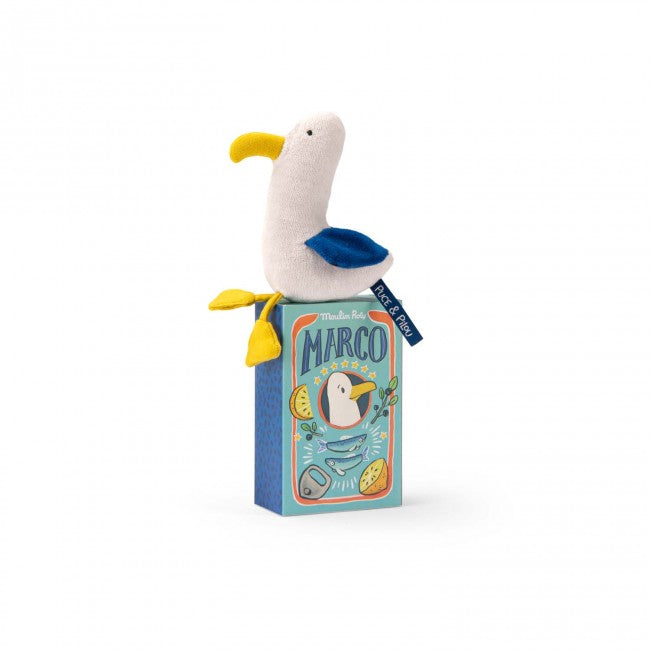 Moulin Roty Gull rattle doll Puce & Pilou