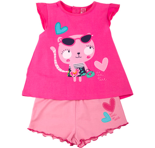 Tuctuc pyjama set retro flowers 116 Maat 116