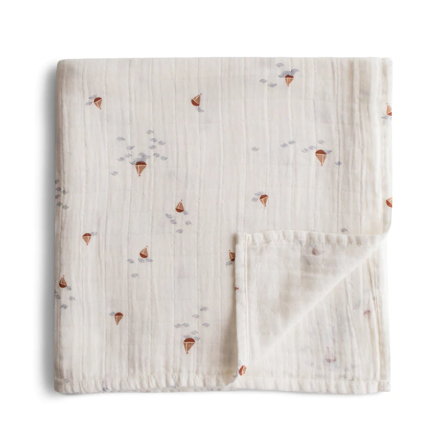 Mushie hydrodoeken prints 120 X 120cm Boats
