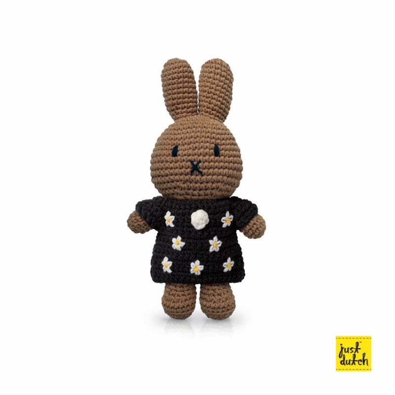 Just Dutch nina handmade in bloemenjurk 0+ Zwart