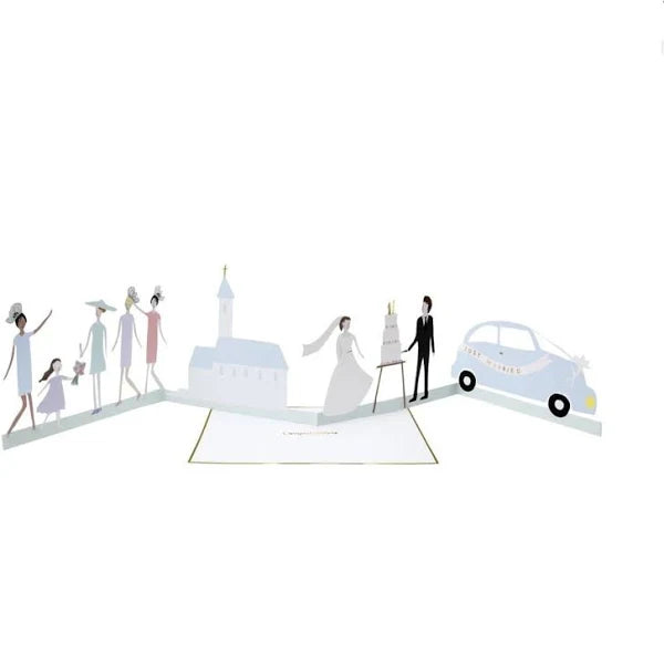 Meri Meri wenskaart trouw kerk en auto