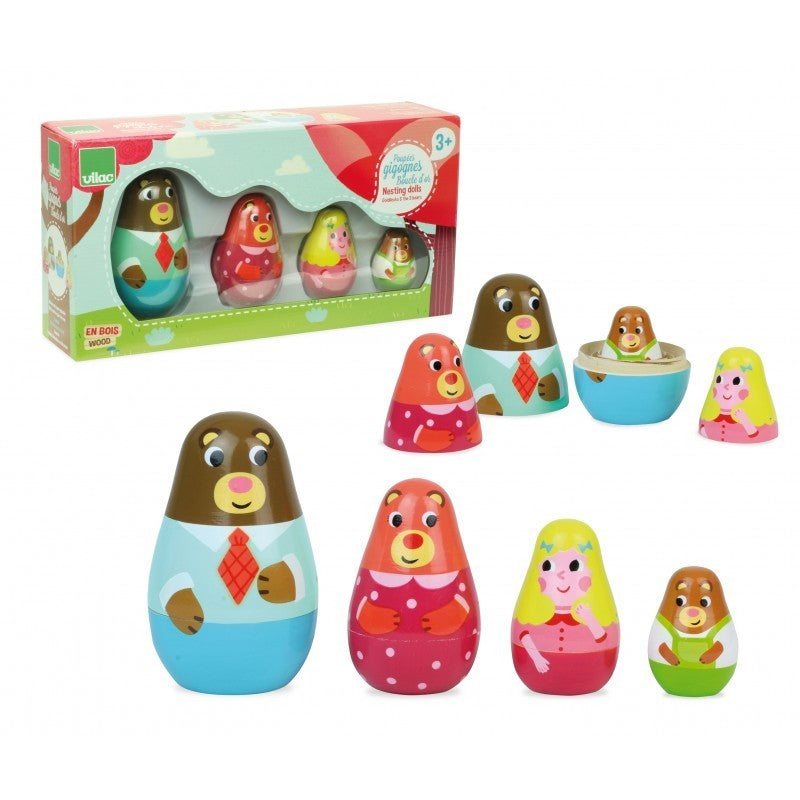 vilac nesting dolls matroesjka popjes goudlokje en de beren 3 jr
